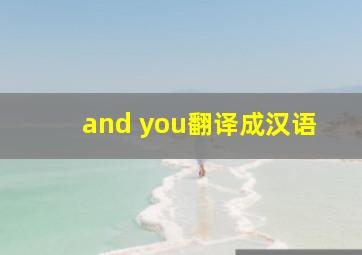 and you翻译成汉语